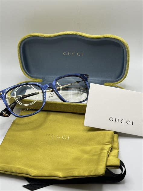 Gucci Urban GG 0110o Eyeglasses 005 Blue 100 Authentic 